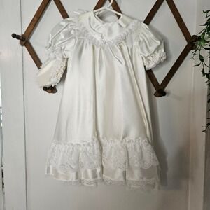 Vintage Sears Baptism Christening Gown Newborn‎ Size 0-6 Months EUC